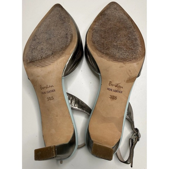 Boden Millie Slingback in Metallic Pewter Size 38.5 Kitten Heel - Picture 8 of 14